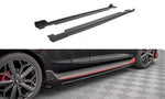 Maxton Parts - Seitenschweller Ansatz (Paar) + Flaps passend für Hyundai I20 N Mk3 schwarz Hochglanz