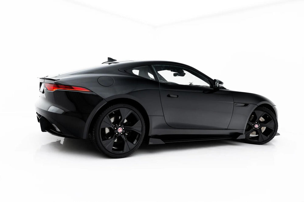 Maxton Parts - Seitenschweller Ansatz (Paar) + Flaps passend für Jaguar F-Type X152 Facelift 2 schwarz Hochglanz