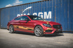 Maxton Parts - Seitenschweller Ansatz (Paar) + Flaps passend für Mercedes-AMG C43 / AMG-Line Coupe C205 schwarz Hochglanz