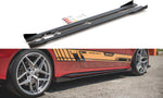 Maxton Parts - Seitenschweller Ansatz (Paar) + Flaps passend für Mercedes-AMG C43 / AMG-Line Coupe C205 schwarz Hochglanz
