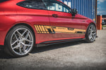 Maxton Parts - Seitenschweller Ansatz (Paar) + Flaps passend für Mercedes-AMG C43 / AMG-Line Coupe C205 schwarz Hochglanz