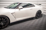 Maxton Parts - Seitenschweller Ansatz (Paar) + Flaps passend für Nissan GTR R35 FL