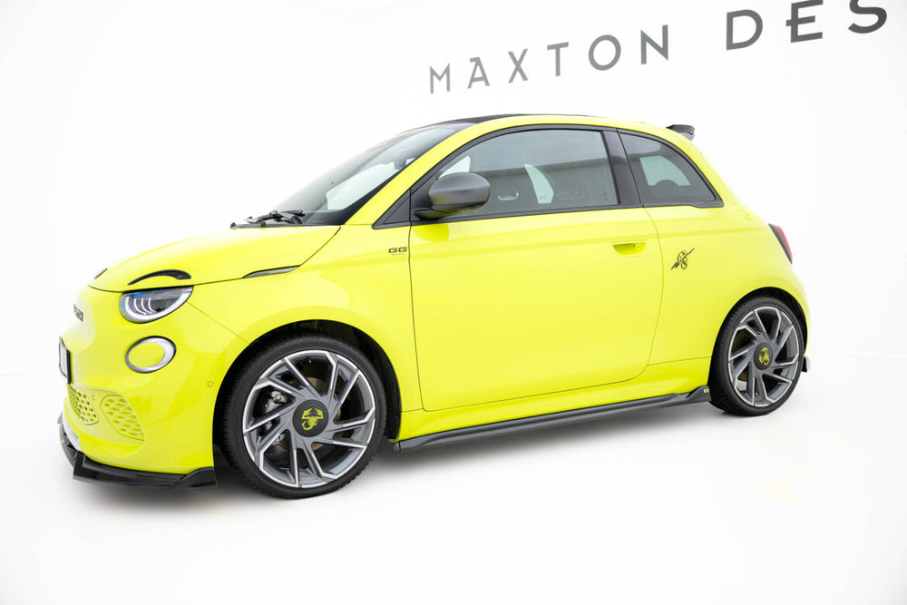Maxton Parts - Seitenschweller Ansatz (Paar) passend für ABARTH 500e schwarz Hochglanz