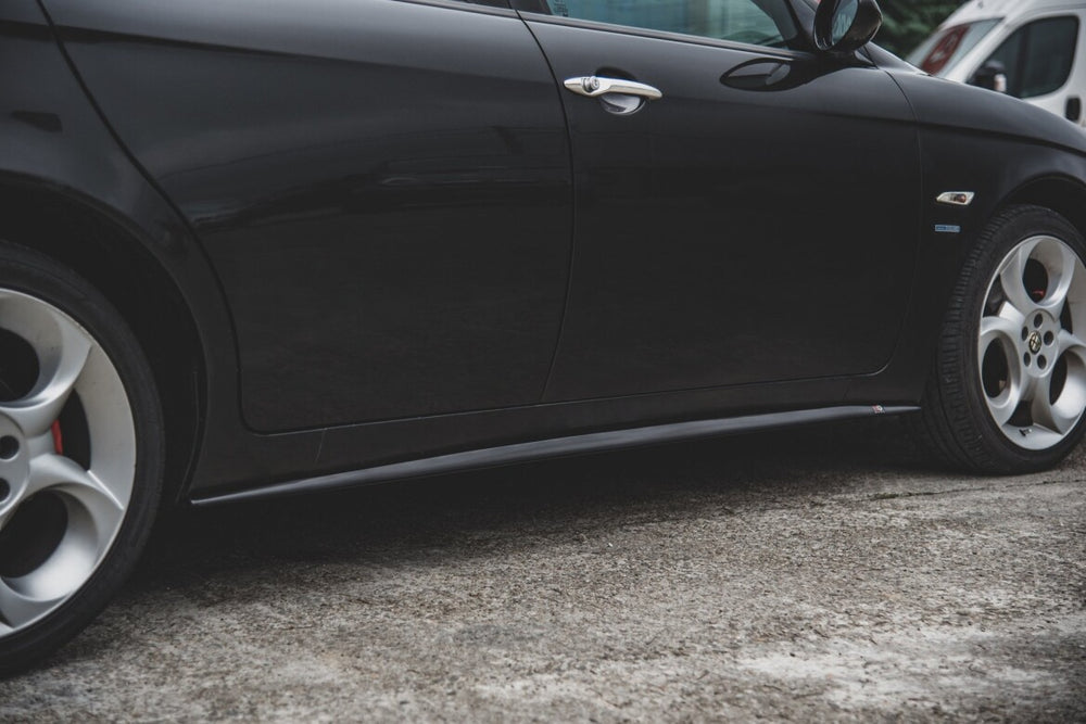 Maxton Parts - Seitenschweller Ansatz (Paar) passend für Alfa Romeo 156 FL schwarz Hochglanz