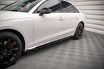 Maxton Parts - Seitenschweller Ansatz (Paar) passend für Audi A4 B9 FL schwarz Hochglanz