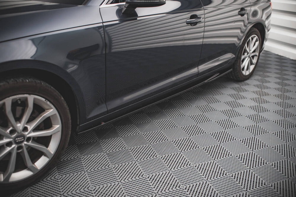 Maxton Parts - Seitenschweller Ansatz (Paar) passend für Audi A4 B9 schwarz Hochglanz
