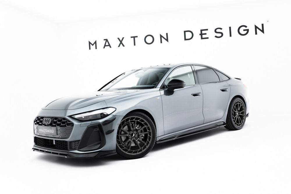 Maxton Parts - Seitenschweller Ansatz (Paar) passend für Audi A5 S-Line / S5 Limousine / Avant B10 schwarz Hochglanz