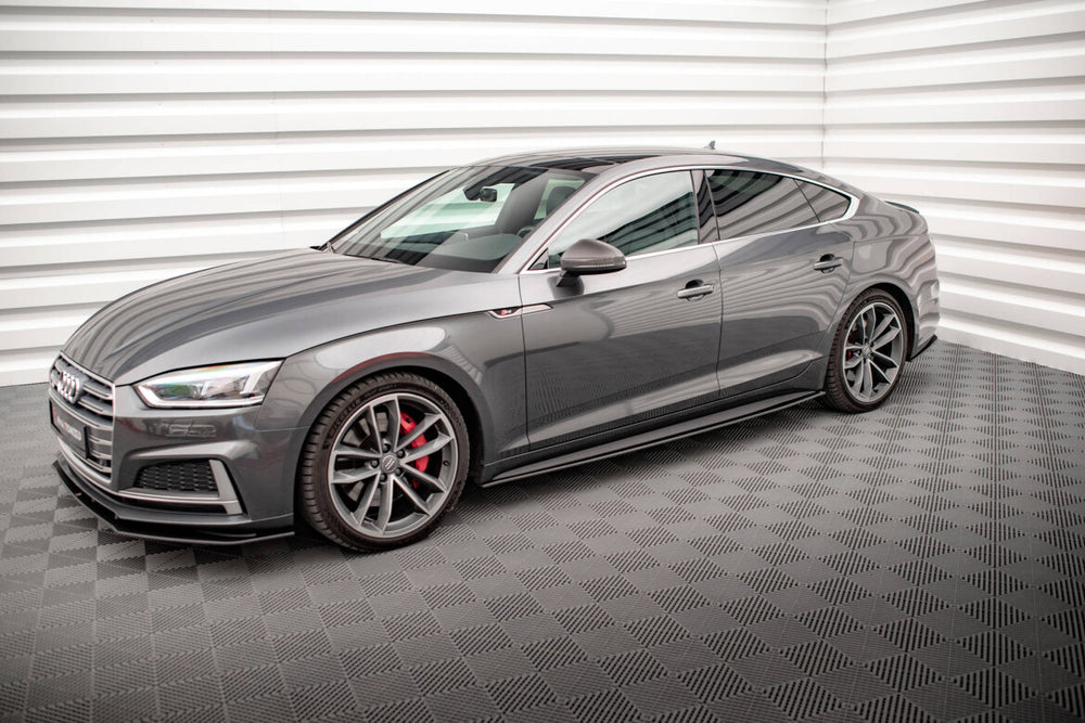 Maxton Parts - Seitenschweller Ansatz (Paar) passend für Audi A5 S-Line / S5 Sportback F5 schwarz matt