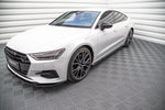 Maxton Parts - Seitenschweller Ansatz (Paar) passend für Audi A7 C8 schwarz Hochglanz