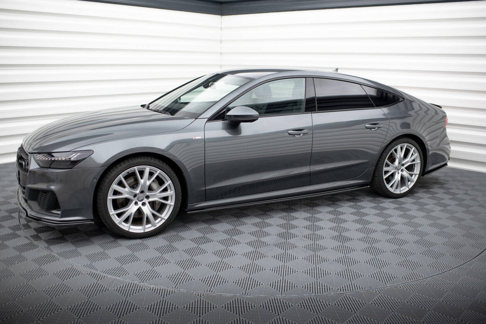 Maxton Parts - Seitenschweller Ansatz (Paar) passend für Audi A7 S-Line C8 / S7 C8 / C8 FL / S7 FL schwarz Hochglanz