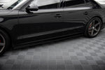 Maxton Parts - Seitenschweller Ansatz (Paar) passend für Audi A8 D4 schwarz Hochglanz