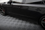 Maxton Parts - Seitenschweller Ansatz (Paar) passend für Audi A8 D4 schwarz Hochglanz