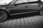 Maxton Parts - Seitenschweller Ansatz (Paar) passend für Audi A8 Lang D4 schwarz Hochglanz