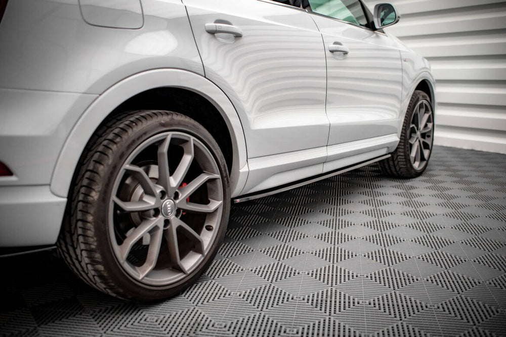 Maxton Parts - Seitenschweller Ansatz (Paar) passend für Audi Q3 Sport 8U FL schwarz Hochglanz