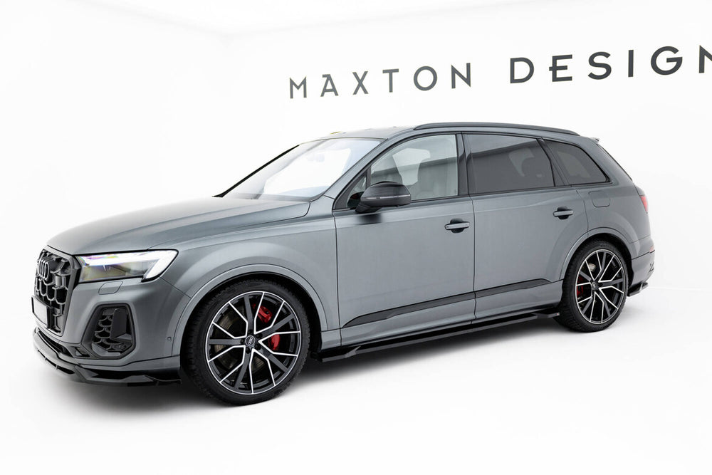 Maxton Parts - Seitenschweller Ansatz (Paar) passend für Audi Q7 S-Line / SQ7 Mk2 FL 2 schwarz Hochglanz
