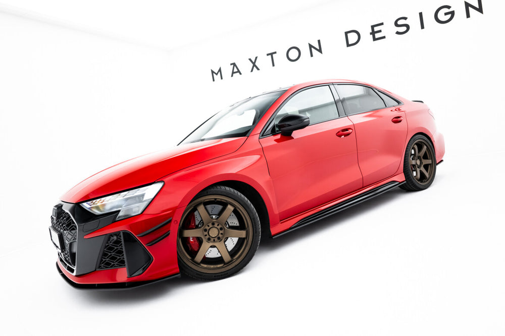 Maxton Parts - Seitenschweller Ansatz (Paar) passend für Audi RS3 Sportback 8Y FL schwarz matt