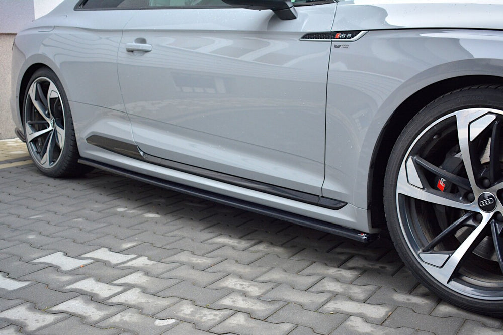 Maxton Parts - Seitenschweller Ansatz (Paar) passend für Audi RS5 Coupe F5 schwarz Hochglanz