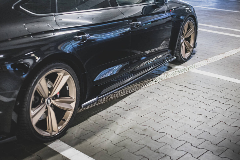 Maxton Parts - Seitenschweller Ansatz (Paar) passend für Audi RS5 Sportback F5 FL schwarz Hochglanz