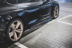 Maxton Parts - Seitenschweller Ansatz (Paar) passend für Audi RS5 Sportback F5 FL schwarz Hochglanz