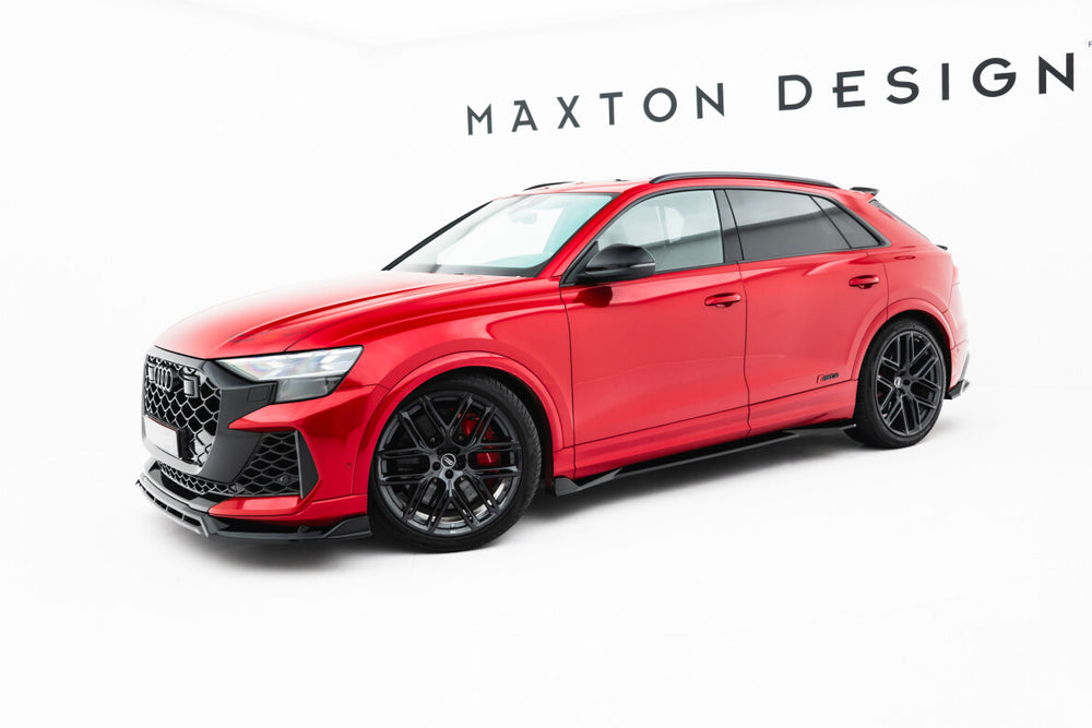 Maxton Parts - Seitenschweller Ansatz (Paar) passend für Audi RSQ8 Mk1 FL schwarz Hochglanz