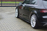 Maxton Parts - Seitenschweller Ansatz (Paar) passend für Audi S3/A3 S-Line Hatchback 8V/8V FL schwarz Hochglanz