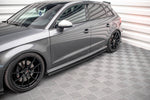 Maxton Parts - Seitenschweller Ansatz (Paar) passend für Audi S3 / A3 S-Line Sportback 8V FL schwarz matt