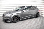 Maxton Parts - Seitenschweller Ansatz (Paar) passend für Audi S3 / A3 S-Line Sportback 8V FL schwarz matt