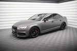 Maxton Parts - Seitenschweller Ansatz (Paar) passend für Audi S4 / A4 S-Line / A4 Competiton B9 schwarz Hochglanz