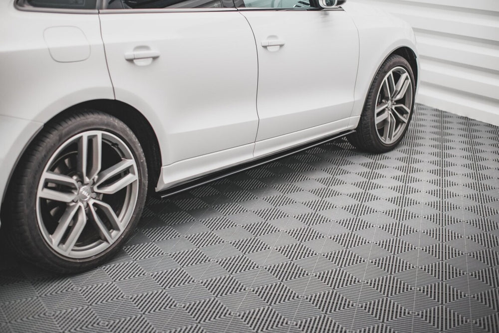Maxton Parts - Seitenschweller Ansatz (Paar) passend für Audi SQ5 / Q5 S-Line Mk1 (8R) schwarz Hochglanz