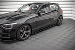 Maxton Parts - Seitenschweller Ansatz (Paar) passend für BMW 1er F20 schwarz Hochglanz