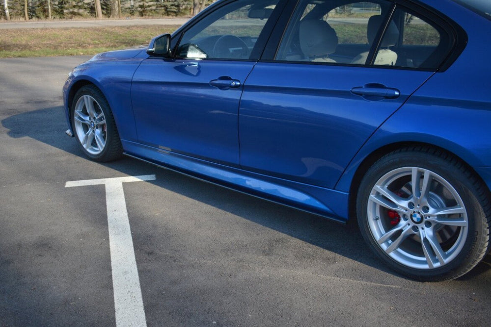 Maxton Parts - Seitenschweller Ansatz (Paar) passend für BMW 3er M-Paket F30 / F30 FL schwarz Hochglanz