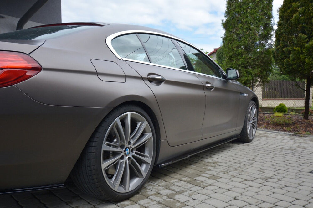 Maxton Parts - Seitenschweller Ansatz (Paar) passend für BMW 6er GRAN Coupe schwarz Hochglanz