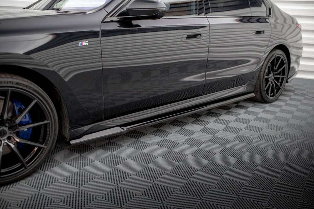 Maxton Parts - Seitenschweller Ansatz (Paar) passend für BMW 7 G70 schwarz Hochglanz
