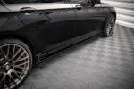 Maxton Parts - Seitenschweller Ansatz (Paar) passend für BMW 7 M-Paket F01 schwarz Hochglanz