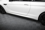 Maxton Parts - Seitenschweller Ansatz (Paar) passend für BMW M6 / 6 M-Paket Coupe / Cabriolet F06 / F13 / F12 schwarz Hochglanz
