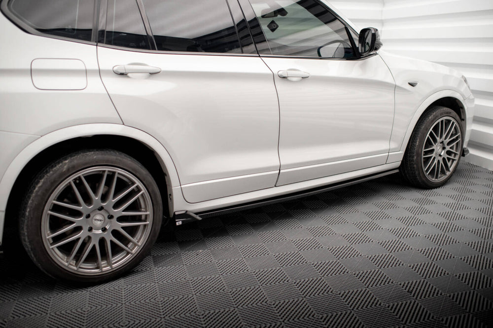 Maxton Parts - Seitenschweller Ansatz (Paar) passend für BMW X3 M-Paket F25 schwarz Hochglanz