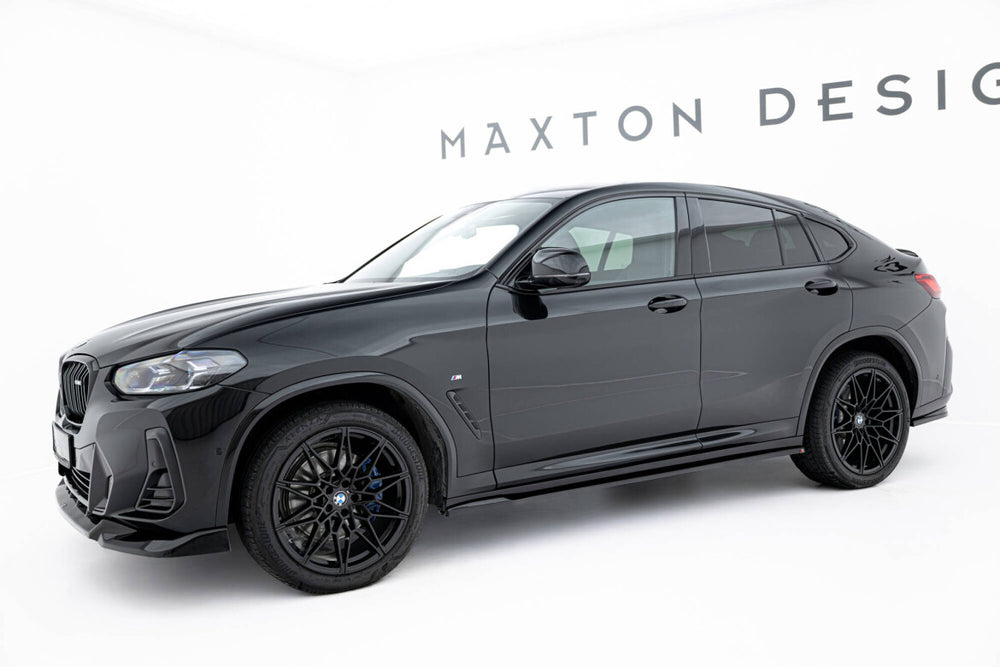 Maxton Parts - Seitenschweller Ansatz (Paar) passend für BMW X4 M-Paket G02 FL schwarz Hochglanz