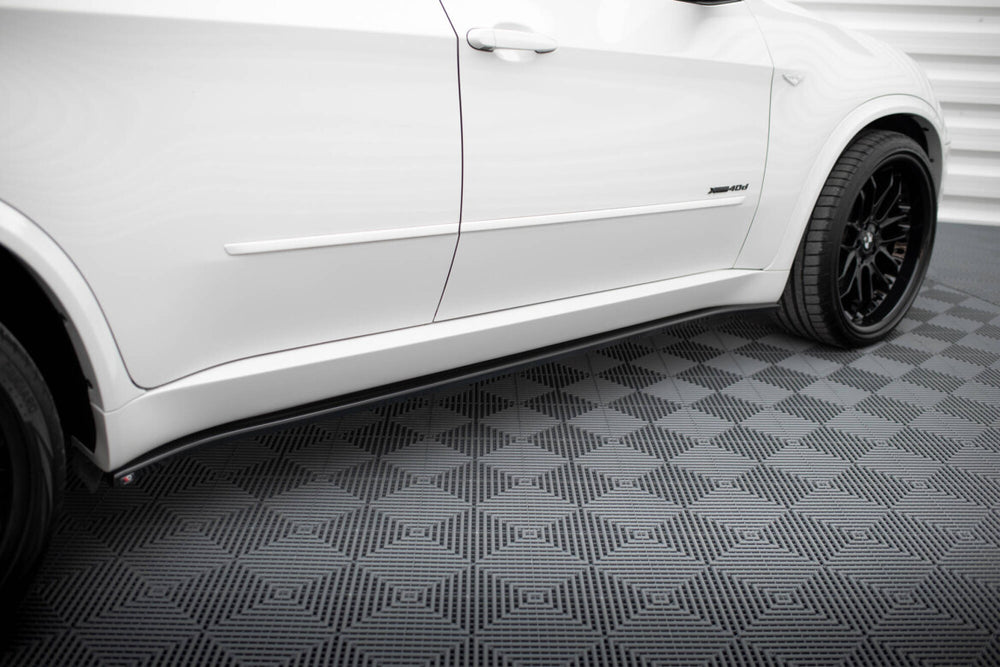 Maxton Parts - Seitenschweller Ansatz (Paar) passend für BMW X5 M-Paket E70 FL schwarz Hochglanz