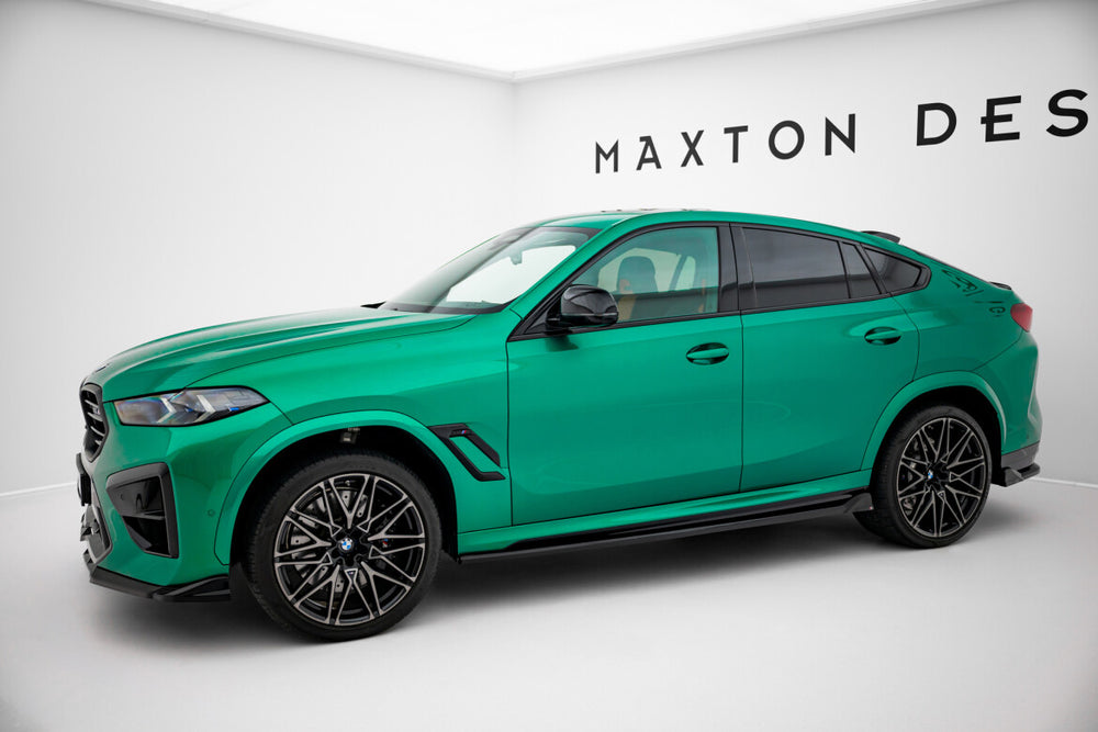 Maxton Parts - Seitenschweller Ansatz (Paar) passend für BMW X6 M F96 FL schwarz Hochglanz
