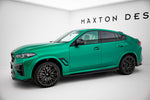 Maxton Parts - Seitenschweller Ansatz (Paar) passend für BMW X6 M F96 FL schwarz Hochglanz