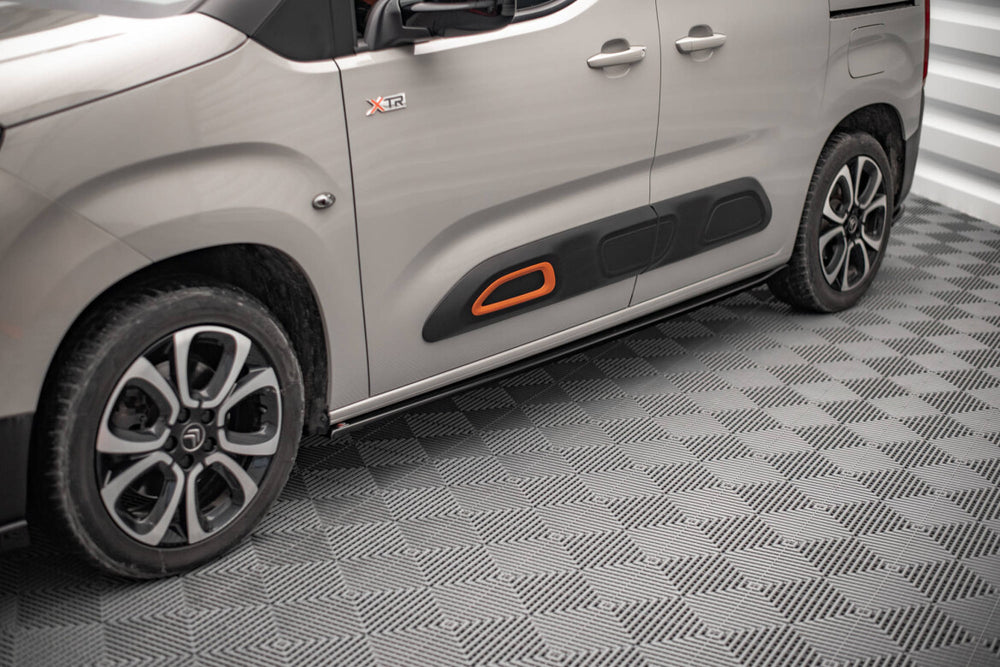 Maxton Parts - Seitenschweller Ansatz (Paar) passend für Citroen Berlingo Mk3 schwarz Hochglanz