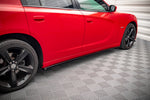 Maxton Parts - Seitenschweller Ansatz (Paar) passend für Dodge Charger RT Mk7 FL schwarz Hochglanz