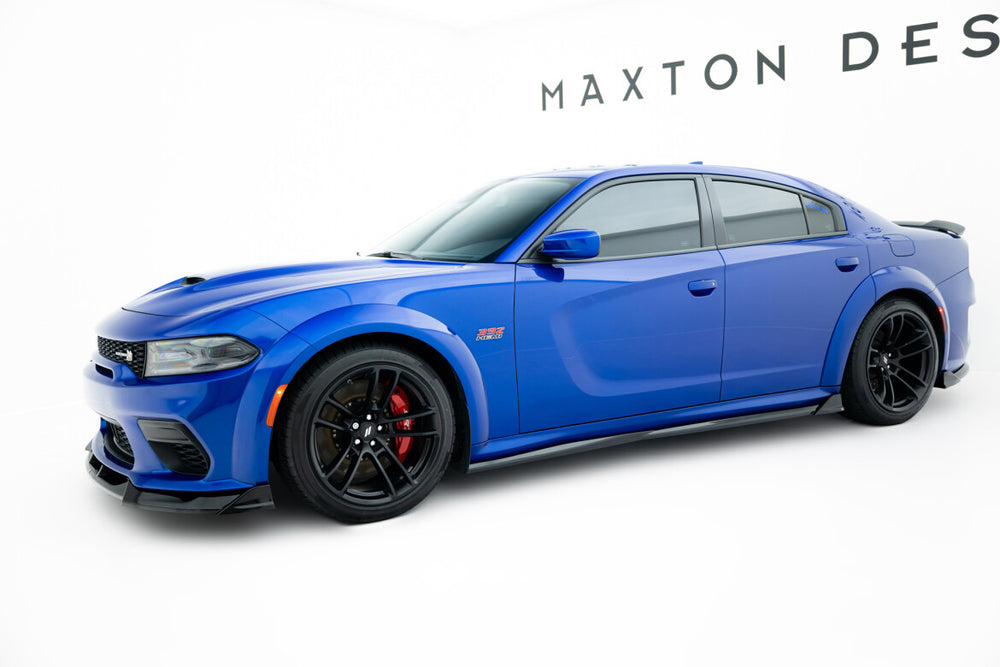 Maxton Parts - Seitenschweller Ansatz (Paar) passend für Dodge Charger RT Scat Pack Widebody Mk3 FL schwarz Hochglanz