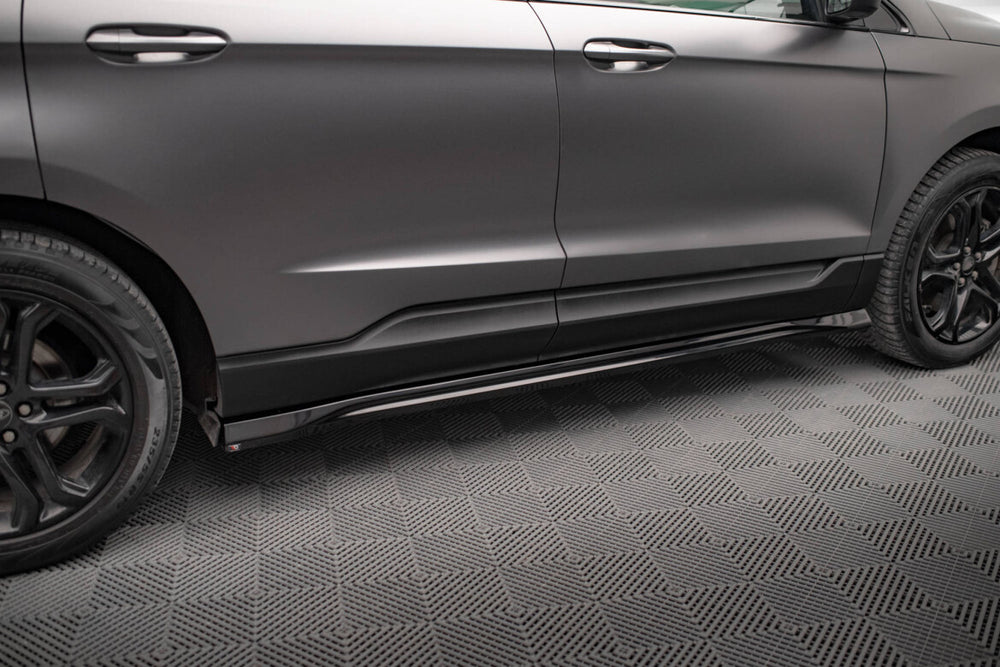 Maxton Parts - Seitenschweller Ansatz (Paar) passend für Ford Edge ST Mk2 FL schwarz Hochglanz