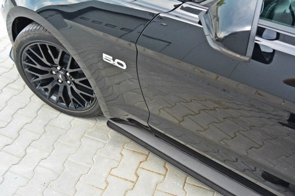 Maxton Parts - Seitenschweller Ansatz (Paar) passend für Ford Mustang GT Mk6 schwarz matt (FO-MU-6-GT-CNC-SD1)