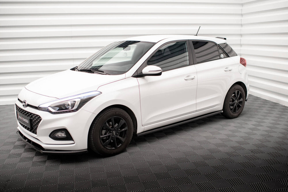 Maxton Parts - Seitenschweller Ansatz (Paar) passend für Hyundai I20 Mk2 FL schwarz Hochglanz