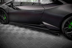 Maxton Parts - Seitenschweller Ansatz (Paar) passend für Lamborghini Huracan EVO schwarz Hochglanz