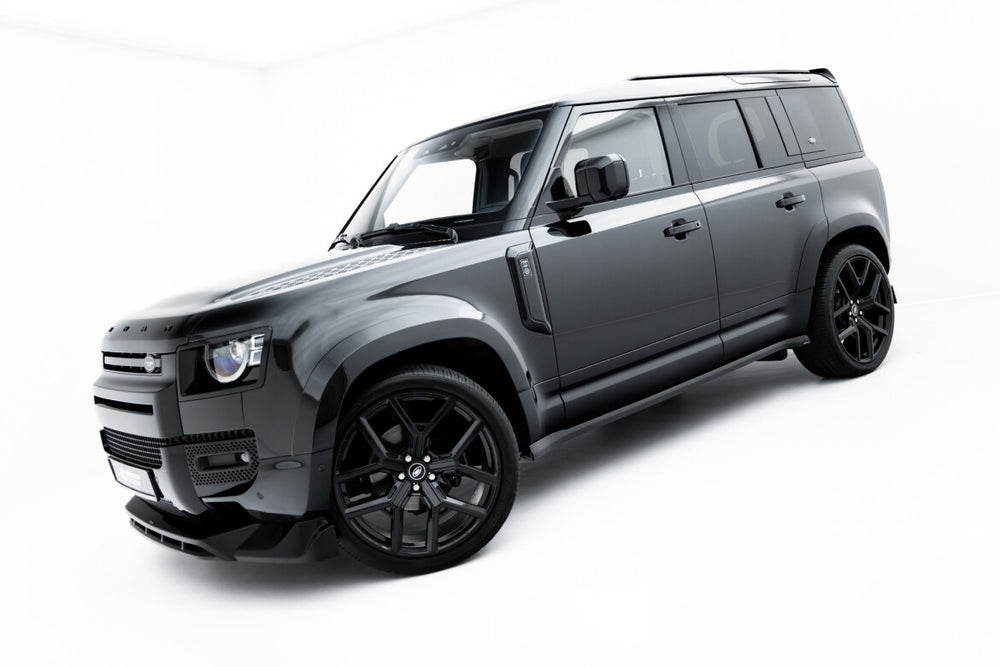 Maxton Parts - Seitenschweller Ansatz (Paar) passend für Land Rover Defender 110 Mk4 schwarz Hochglanz