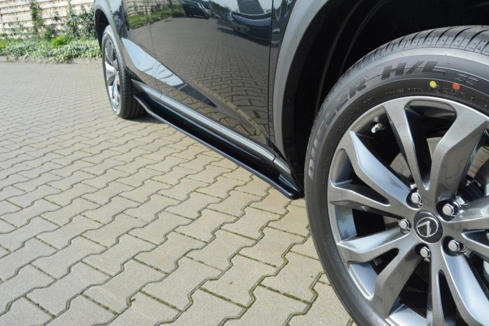 Maxton Parts - Seitenschweller Ansatz (Paar) passend für Lexus NX Mk1 /Mk1 FL schwarz Hochglanz