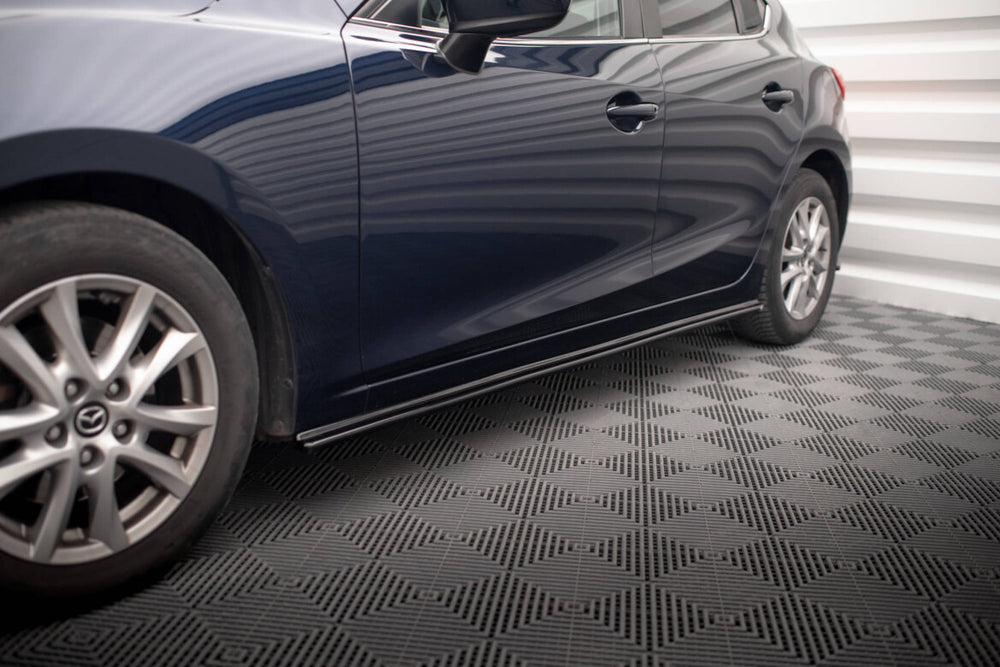 Maxton Parts - Seitenschweller Ansatz (Paar) passend für Mazda 3 BN (Mk3) schwarz Hochglanz
